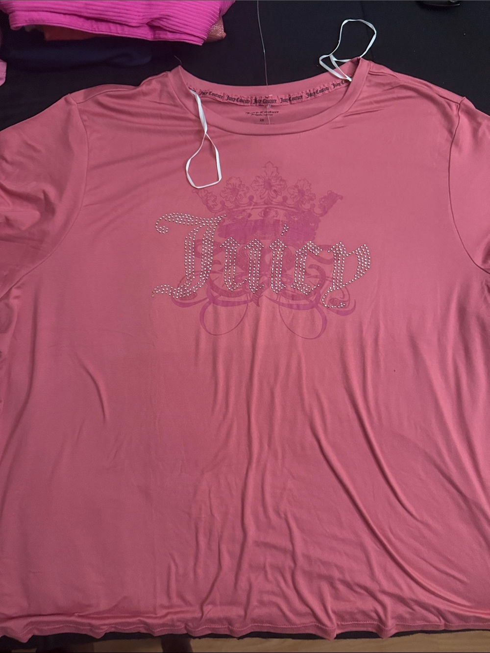 Juicy Couture Women's Salmon Pink Logo Tee & Cotton Short Set 2X